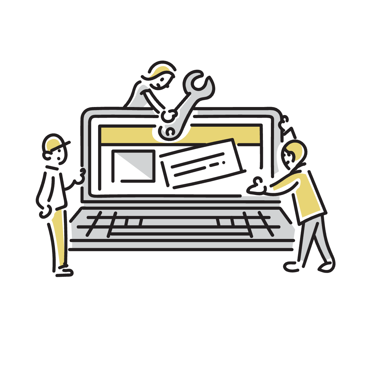 Webサイトの運用が手間で、更新や管理がうまくいっていないのイラスト